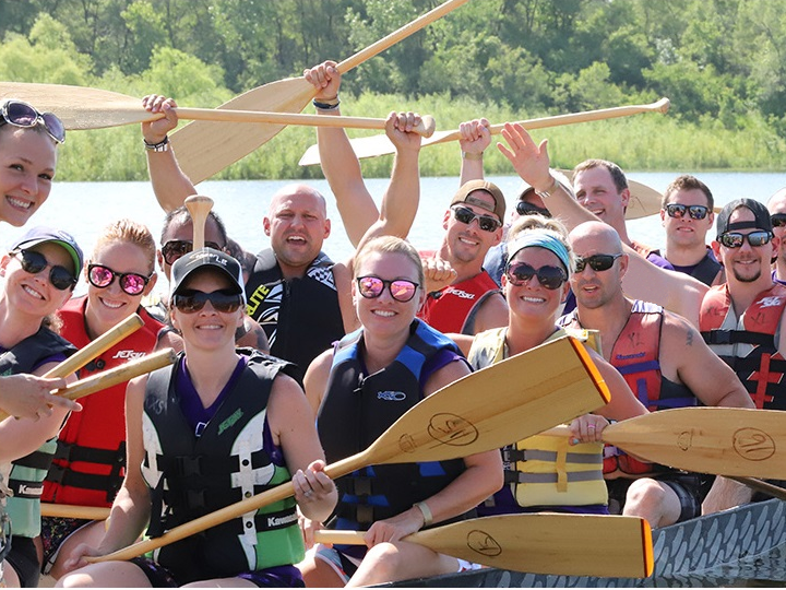 Adult recreational and competitive dragon boat paddling
